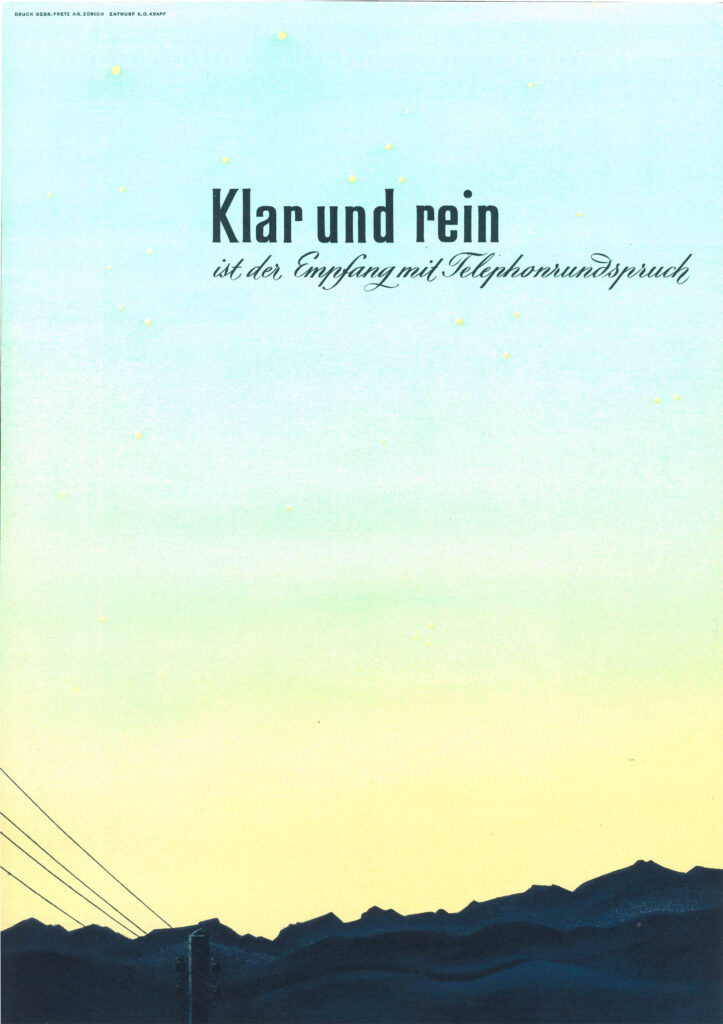 Plakat von Pro Telephon - “Klar und rein ist der Empfang mit Telephonrundspruch”