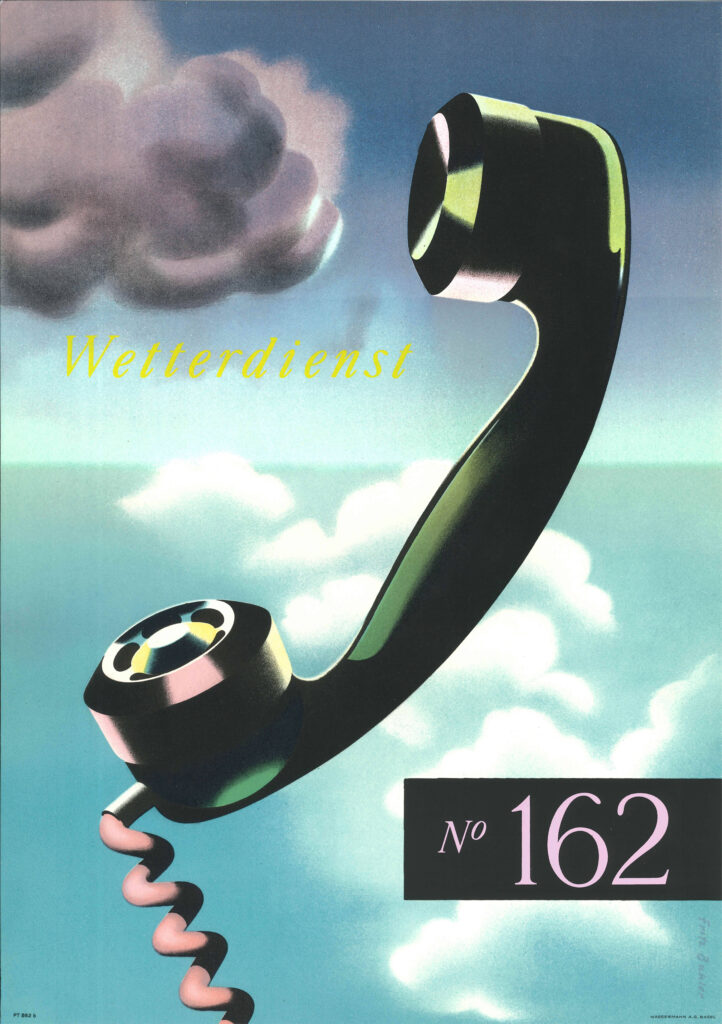 Plakat von Pro Telephon - “Wetterdienst No 162”