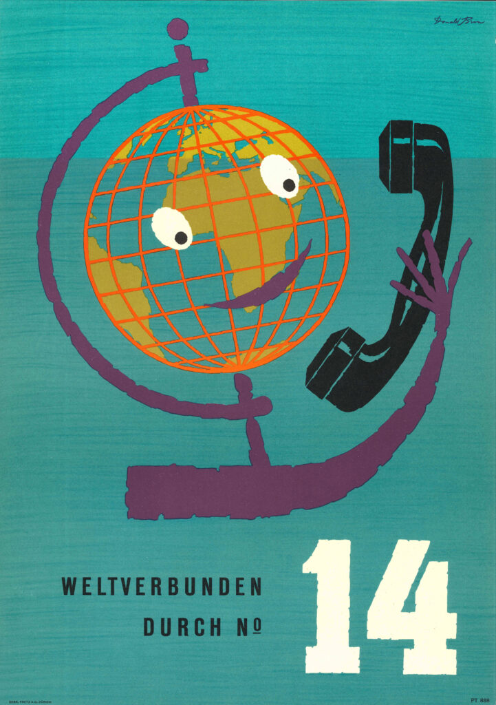 Plakat von Pro Telephon - “Weltverbunden durch No. 14”